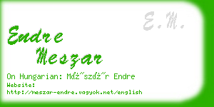 endre meszar business card